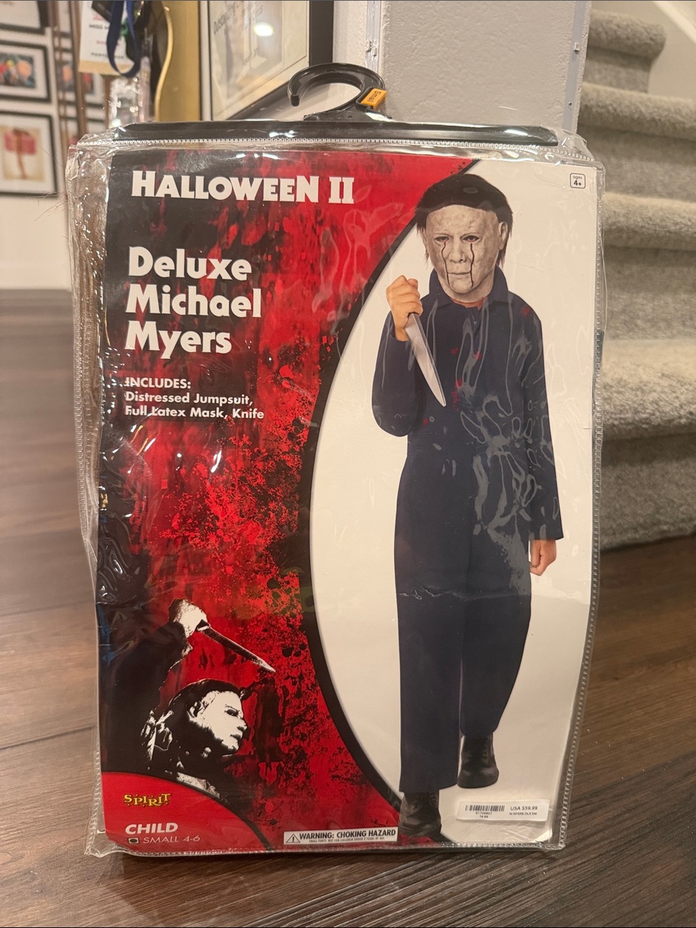 Spirit Deluxe Michael Myers Kids Costume - Navy Blue & White Mask